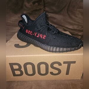 Yeezy Boost 350 V2, 10,  Black and Red